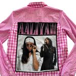 Via Penny Lane Reworked Apparel | Aaliyah Graphic Pink Button Up Shirt Photo 1