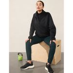 Athleta  M Altitude Half Zip Sweatshirt Womens Medium Black Fleece Lined Photo 6