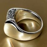 MICHAEL DAWKINS Sterling Silver Starry Night Oxidized Caviar Accent Ring Sz 8.75 Photo 9