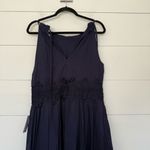 Eliza J Women’s 14 Navy Blue Crochet Halter Midi Dress New Photo 4