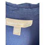 Woman Within Size 14W Blue Button-Front Maxi Dress Roll-Tab Sleeves Photo 3