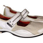 Aetrex  White Lizzy Leather Single Strap Shoes Size 5 Photo 0