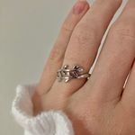 Vintage Wrapping Leaves Silver Ring “Bree” Vine Floral Minimal Classic Simple Jewelry Photo 2