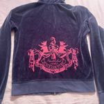 Juicy Couture Vintage Y2K  Dark Blue Jacket  with Pink Dog Emblem Photo 4