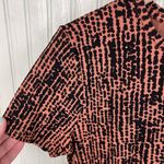 Nine West Women's Soft Spun Tee in Brown Dot Size Medium Stretchy Short Sleeves Photo 2