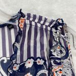 CAbi  Paisley Blouse Sleeveless Ruffle Trim Sheer‎ Top Blue Orange Size M Photo 3