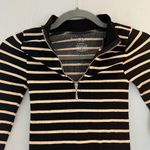 Free People FP Movement Slay Striped Half-Zip Performance Top Black Pink XS GUC Photo 3
