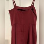 Francesca's  NWT Wine Red Silky Spaghetti Strap Mini Dress Photo 3