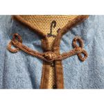 Isabella's Journey Vintage Denim Blue Long Coat with Brown Embroidered L/XL Size L Photo 9