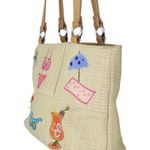 Vintage 90s Beach Summer Applique Purse Tan Photo 4