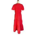 Quince Spice Coral Tiered Organic Cotton Maxi Dress Women's Sz Medium NWT 75 Photo 2