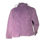Dialogue Vintage 90s Y2K  Suede Leather Fringe Open Jacket Purple Small Photo 2