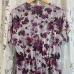 Kinder Aggugini Faux Wrap Purple and Black Floral Dress Size L Photo 6