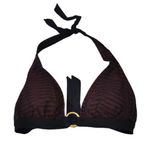 Swim Systems Black Maroon Bikini Top Swimsuit Size Small NWT #7318 Brown Photo 0