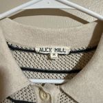 Alex Mill Zoe Polo Sweater in Stripe Ivory and Navy Size Medium Blue Photo 3