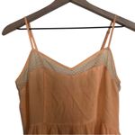 Vintage Nameless Peach Lightweight Delicate Lace Spaghetti Strap Midi Dress Orange Photo 4