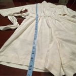 Free Assembly cream linen blend shorts romper jumpsuit belt button front Sz S Photo 14