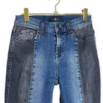 7 For All Mankind Two Tone Mid-Rise Ankle Jeans in Black and Blue Size 24 Photo 8