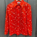 Vintage Devon Polyester‎ Blouse Red Photo 5