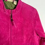 Vintage hot pink suede leather jacket Size M Photo 2