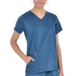 Marilyn Monroe  Mock Neck Stretch Medical Scrub Top with Three Pockets SZ XS Photo 4