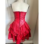 VINTAGE Chia 100% leather corset and lace strapless dress, 80s/90s size 4 Red Photo 4