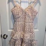 Lulus  pale blush lace crotchet ruffle mini sleeveless dress Photo 8