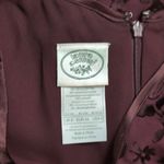 Laura Ashley Burgundy Floral Sleeveless Maxi Dress Silk Blend V Neck Size 4 Photo 4