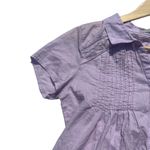 prAna Organic Short Sleeve Katya Blouse NWT Bleached Lavender Size Small Photo 3