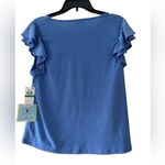 CeCe  Large Blue Ruffle Sleeve‎ Blouse NWT Photo 1