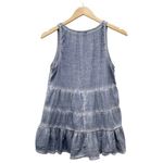 American Eagle  Y2K Tiered Cotton Swing Babydoll Tank Faded Indigo Blue Size XS Photo 2