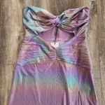 Retrofete Soleil Dress in Lilac Aurora Size XS Strapless NWT Cutout Maxi Rainbow Purple Photo 4