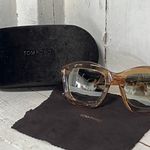 Tom Ford FT0582 45P Shiny Light Brown Mirror Green Lens Julia Square Sunglasses Photo 4