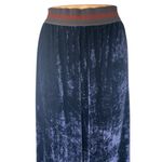 NEW Flo Navy Blue High Waisted Velvet Velour Wide Leg Trousers Pants Size US 10 Photo 3