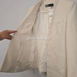 ZARA Cream Inverted Lapel Long Blazer Jacket Photo 6