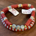 Handmade NWT handcrafted maroon and Gray Beaded Bracelet set Photo 1