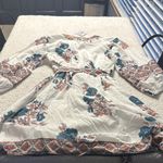 Haute Hippie  Cream and Teal Midi Dress Photo 4