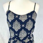 Sweet Rain Navy and ivory print romper with pockets size medium Photo 4