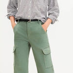 Loft Ann Taylor High Rise Wide Leg Utility Jeans Army Green Mountain Rosemary Photo 0