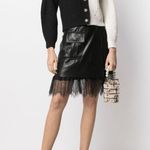 Self Portrait Self-Portrait Two Tone Button-up Cardigan Black/White Photo 1