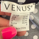 Venus  Jumpsuit Women Small Navy Blue White Polka Dot Belt Retro Classic Wide Leg Photo 4