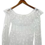 For Love & Lemons Claudia Tulle Dress Sheer Daisy Women’s Size Small Off Shoulde White Photo 8