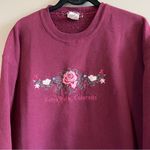 Jerzees ✨ Maroon Estes Park Colorado Floral Embroidered Crewneck Sweatshirt Large Photo 1