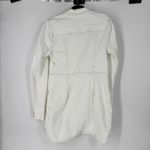 Free People  Denim Button Front Long Sleeve Mini Dress in White Photo 2
