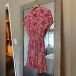 MISA Los Angeles  Pink Floral Mini Dress Tassels Size Medium Photo 3
