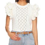 Cleobella  Hedda Short Sleeve Sweater Knit Ruffle XS Organic Cotton Photo 8