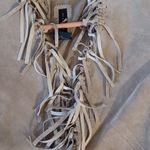 ATELIER Cowgirl sz M tan Leather Suede Rider Jacket middle fringe lace u… Size M Photo 2