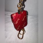 Coach Burgandy Tote 27 Horse And Carriage Dot Print With Matching Mini Charm Photo 11