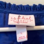 🔵 SALE 3/$25 ISABEL MATERNITY ROYAL BLUE FRONT TIE LONG SLEEVE BLOUSE TOP L Size undefined Photo 4