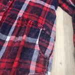 Free People Easy Street Plaid Long Sleeve tunic blouse red blue sz XS Photo 6